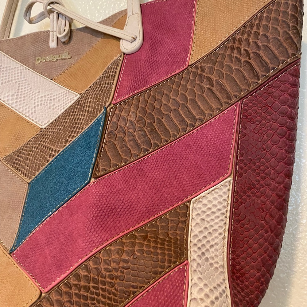 Desigual Colorful Chevron Tote Bag - Picture 8 of 12